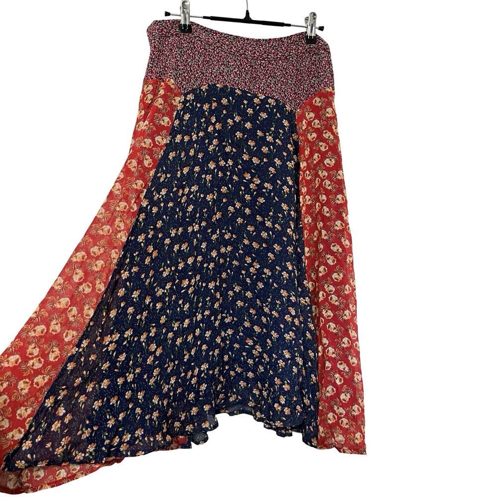 Anthropologie Meadow Rue Ditsy Floral Prairie Midi‎ Skirt Sz 10 Modest Trad Wife